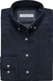 no: 1562* Tailored fit shirt in printed real indigo denim twill with cut away