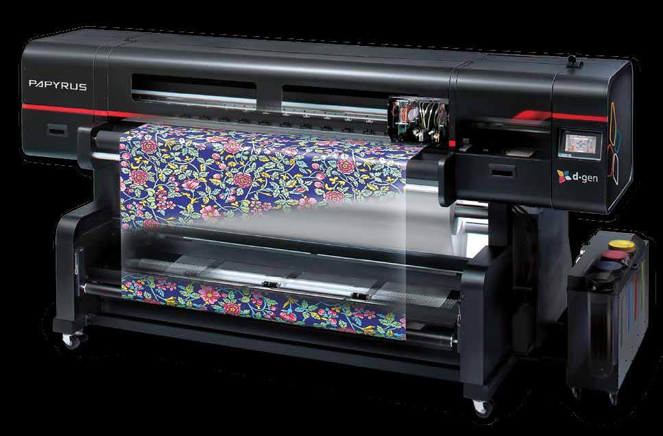 MADE IN KOREA 138m 2 /hour 8 different colors in many ink types Over a 40% of cost reduction " the game changer comes now with 6 colors " Just a single Papyrus G5 can produce up to 2,500m 2 /day