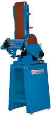 up to 45 and can be used for belt and disk sanding the included miter stop can be adjusted from 0-90 powerful motors and low vibrations ensure optimum sanding results Standard Equipment: Adjustable