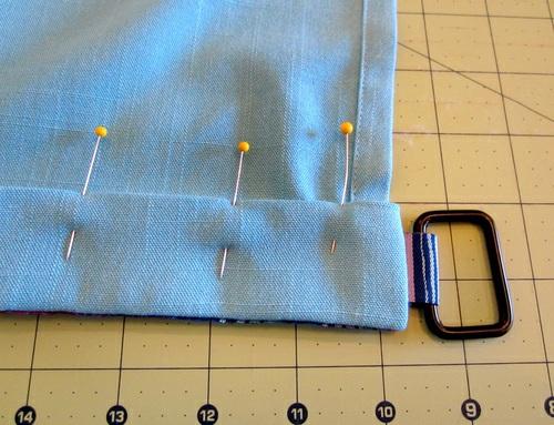 NOTE: You'll see in the photo below that we sewed this seam with our needle in the far left position in order to stitch as close to the ring as possible.