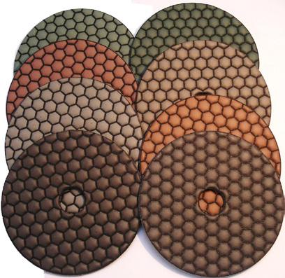 Hand Polishing Pads 6 PC Flexible hand pads for manual adjustments. For grinding and polishing surfaces and/or for adjusting cutting edges.