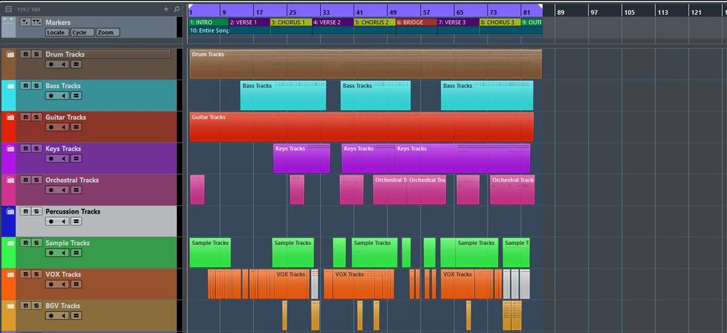 Step 1 Organize your Session One of the first steps I do to start a mix is to import all the tracks and start to organize them in a structured way. I have a set template that I follow on every mix.