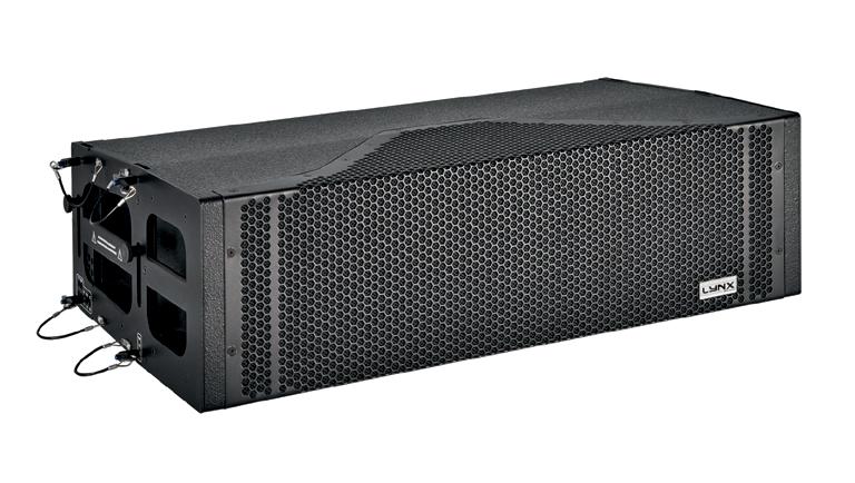 LX-V8 LX SERIES Compact Self-powered (Class D switch mode power supply) V-Configuration front loaded, twoway Line Array, dual 8 neodymium transducers with nomex cones and two 1 neodymium magnet