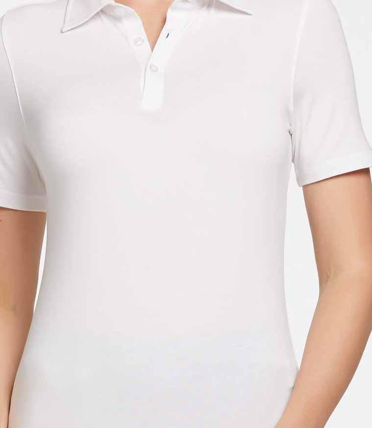 POLO Women s Fitted Rib-knit collar 2 button placket, tonal buttons Heavyweight, 180gm 100% cotton pique Side seamed,