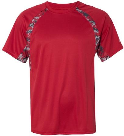MOISTURE WICKING #29 Badger Digital Camo Hook T- Shirt w/transfer $26.99, w/glitter $29.99 embroidered $31.99 Sizes: NO youth sizes, Adult Small - XL, 2XL + $5, 3XL +$8.