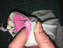 Attaching cuffs to sleeves Put the cuff piece inside the
