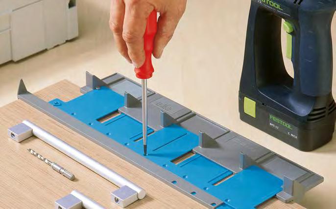 drilling patterns for handles (drill hole spacing from - 0 mm) and knobs Adjustment range: - Space from drawer front side edge to first fixing hole of handle 10-334 mm - Space from drawer front top /