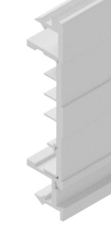 Secure the end feed housing to the surface using wall mounting clips (Cat No.