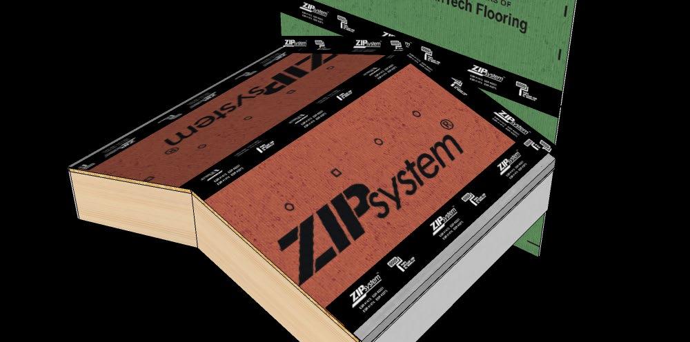 21 ZIP SYSTEM ROOF SHEATHING // COMMON DETAIL ALTERNATIVE DETAILS // TAPING HIPS & RIDGES To provide temporary weather protection to roof/wall intersections of dormers or other wood-sheathed