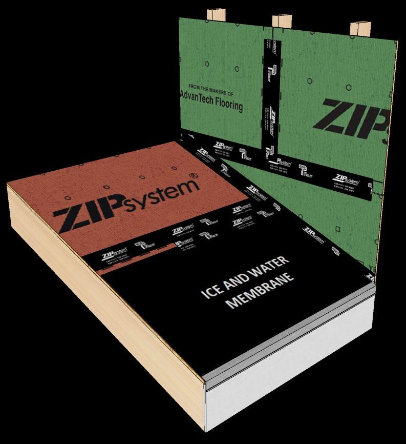 30 ZIP SYSTEM ROOF SHEATHING // COMMON DETAIL ICE AND WATER MEMBRANES Self-adhering ice and water barriers may be required by