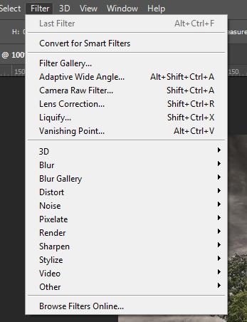 Photoshop Filters There are well over 100 filters that come with Photoshop, and they're all located under the Filter Menu, which makes it easy for us when we want to find them.