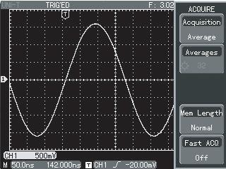 By changing sampling setup, you can observe the consequent changes in waveform display.