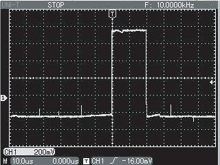 Figure 3-3 Single signal Illustration 4 : Reducing random noise of signals If the signal being measured is stacked with random noise, you can adjust the setups of your oscilloscope to filter or