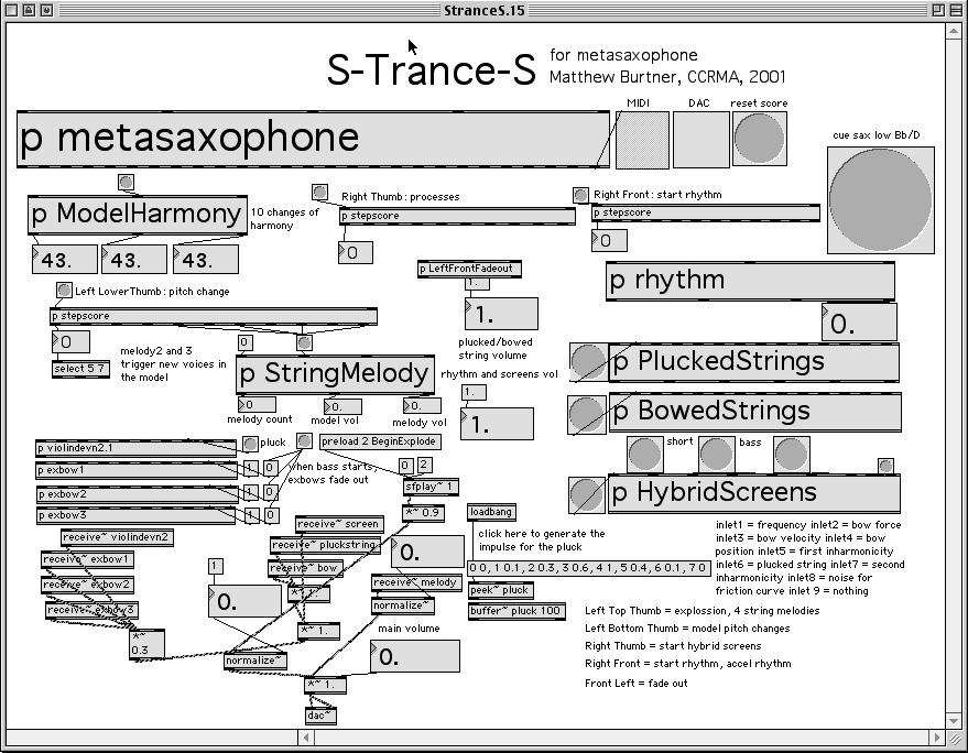 The exbow metasax 139 Fig. 14. S-Trance-S performance interface. As these hybrid timbres evolve they are continuously mutated, forming a series of transformations.
