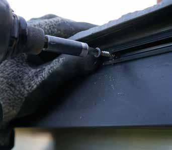3mm drill through the seal, eaves tray and aluminium support.