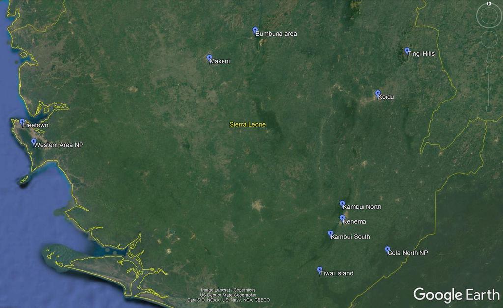 RBL Sierra Leone Itinerary 3 TOUR MAP THE TOUR IN DETAIL Day 1: Arrival in Freetown.