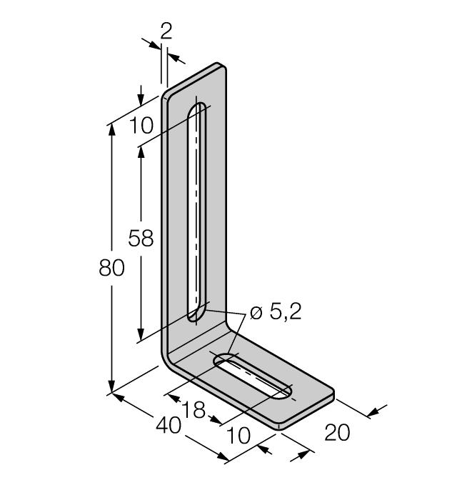per bag M4-Q25L 6901048 Mounting bracket for linear position sensor Q25L; material Stainless steel; 2 pcs.