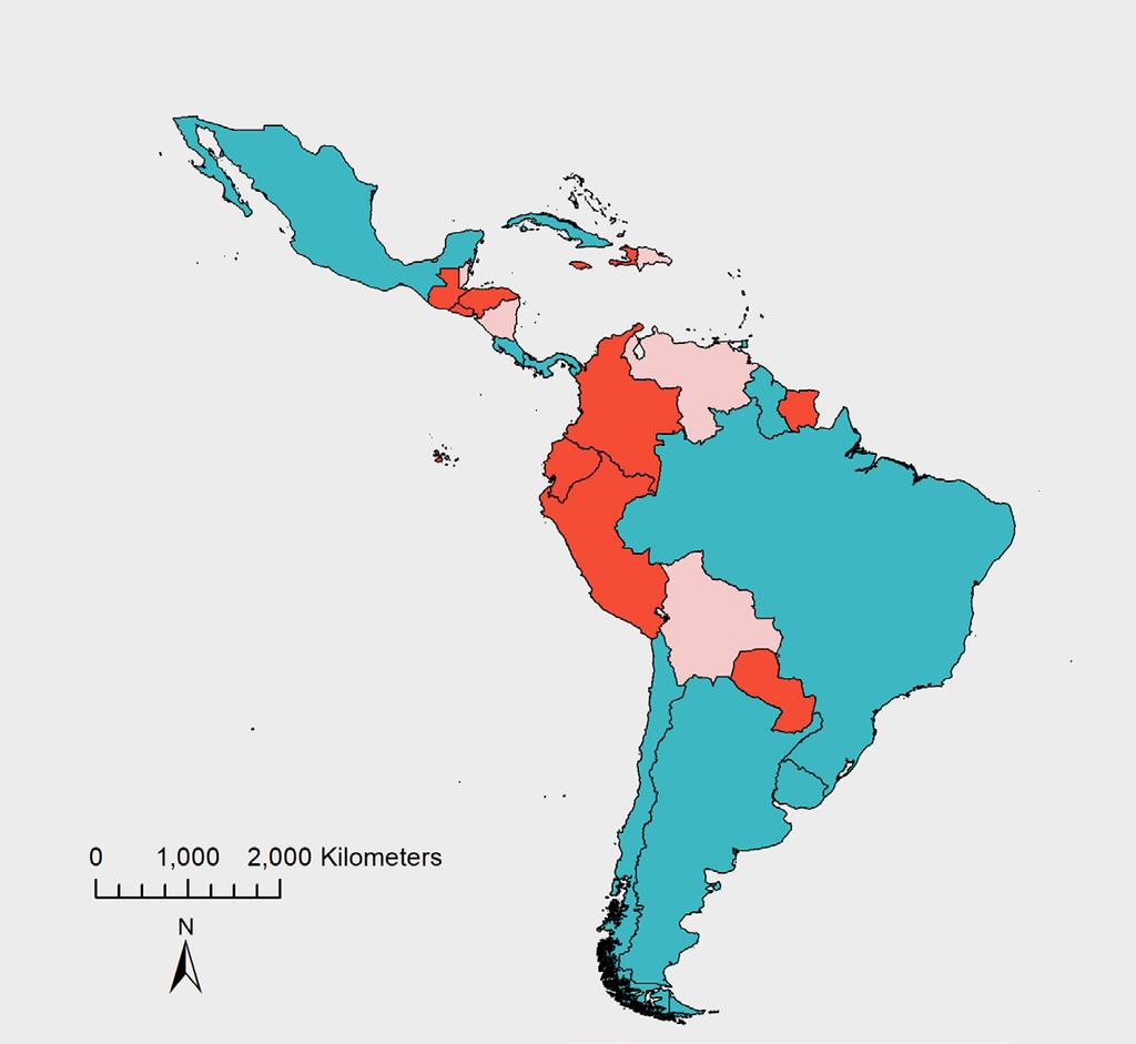 Latin American and the Caribbean Map 7: Countries in the Latin American and the Caribbean Region with Lead Paint Laws, as of September 2018 No Data not available Current Status Eleven countries (33%)