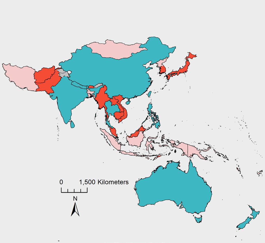 Asia and the Pacific Map 4: Countries in the Asia and the Pacific Region with Lead Paint Laws, as of September 2018 Current Status Eight countries (20.