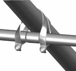 Tighten the cross-connector and install a Tek screw as shown to secure the purlin pipe joint and to secure the purlin to