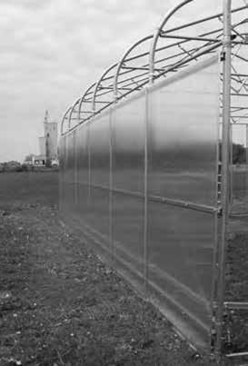 INSTALL POLYCARBONATE SIDE PANELS (continued) SPECIAL NOTE for longer greenhouses: As the panels and H-Channel profile are assembled and attached to the frame, the seams where the panels join may not