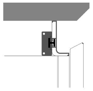 conjunction with an under-mounted oven. Rails must stop on each side of the appliance. They can be finished with top rail end caps (250 353).