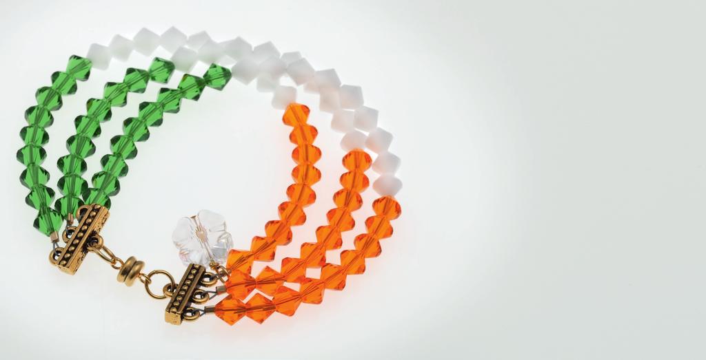 Irish Flag Bracelet Beads 5328 27 pcs. 6 mm Fern Green 291 Beads 5328 27 pcs. 6 mm white Alabaster 281 Beads 5328 27 pcs. 6 mm Sun 248 Beads 5752 1 pc.