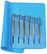 035 Screwdriver with tightening chuck and 4 blades (2 flat, 1 cruciform and 1
