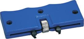 384-02 80 0.030 Simple case opener, blue plastic handle.