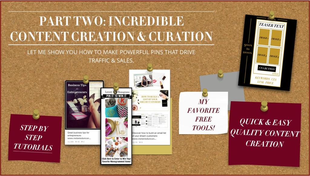 Part 2: Content Creation & Curation Video 1: Becoming the Art Director of Your Pinterest Page Video 2: Creative Content Curation Video 3: Creation Best