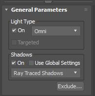With the Omni still selected, go to the Modify panel and in the General Parameters rollout apply the following: