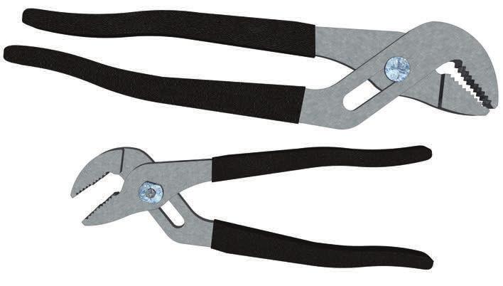 Water-pump plier It is a common plier used by plumbers for holding, tightening and loosening work during fixing process. Steel is used for manufacturing water-pump pliers.
