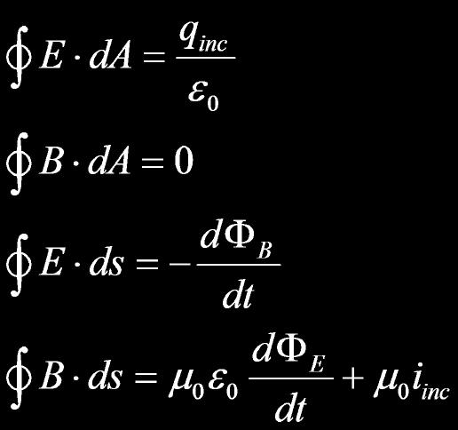 Slide 95 / 125 Maxwell's Equations Return to Table of Contents Maxwell's Equations Slide 96 / 125 James Clerk Maxwell put together the major concepts of Electricity and Magnetism in 1861, provided a