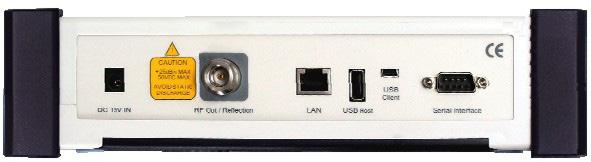 2 Top View RF Out/Reflection 50 Ω N-type RF connector, output sweep signal to DUT (+25 dbm, 50 VDC max) LAN Ethernet communication port to connect a PC with the application software USB host USB