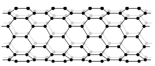 Identify an area of interest. 6. Zoom back in. A carbon nanotube is, as the name suggests, a tiny cylinder composed of carbon atoms.