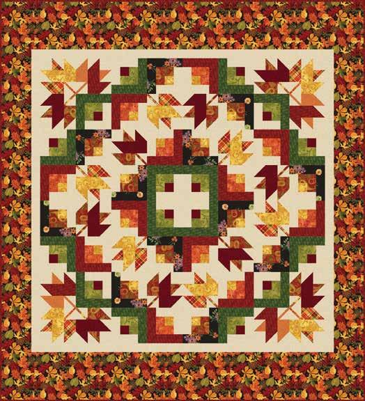 Autumn Abundance QULT 1 Featuring fabrics from the Autumn Abundance collection by Jennifer Brinley for Fabric Requirements (A) 3338-66... ¼ yard (B) 3339-66... ½ yard (C) 2161-88**... ⅜ yard () 3339-88.