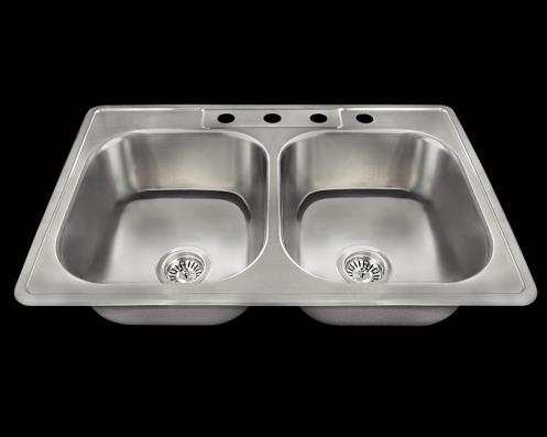 Style No US1022T Review (6) Dimensions: 33" x 22" x 7 1/2" We are proud to introduce a new line of stainless steel kitchen sinks that have been made in the USA.