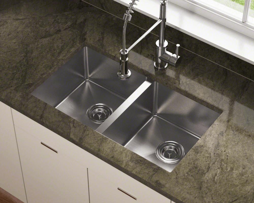 Radius sinks are normally squared off at 90 degrees, we offer an added option