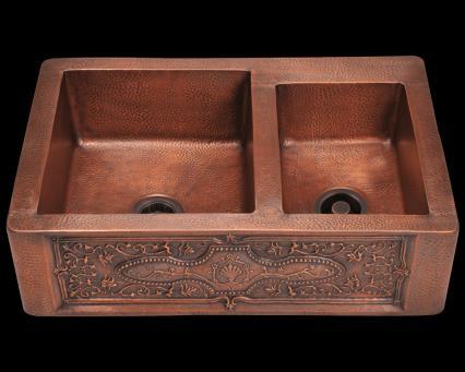 Style No 911 Reviews (20) Dimensions: 33 1/4" x 22 1/4" x 9 7/8" The 911 single bowl apron sink is made from 99% pure-mined copper Drain is 3 ½ wide.