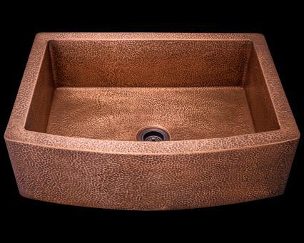 Center drain Anti-Bacterial Style No 913 Reviews (2) The 913 single bowl apron sink is made from 99% pure-mined copper 3  Anti-Bacterial, Stain Resistant Copper Finish.