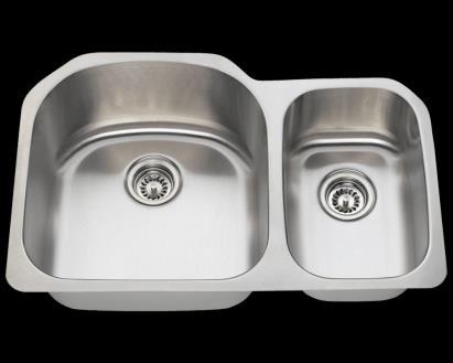 Style No 3121L Review (44) Dimensions: 31 1/2" x 20 7/8" x 9 1/4" The 3121L offset double bowl under mount sink is
