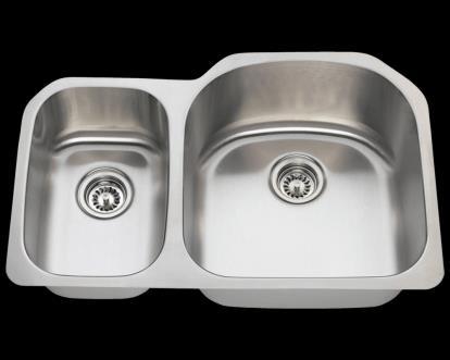 Offset drain Style No 3121R Review (19) Dimensions: 31 1/2" x 20 7/8" x 9 1/4" The 3121R offset double bowl