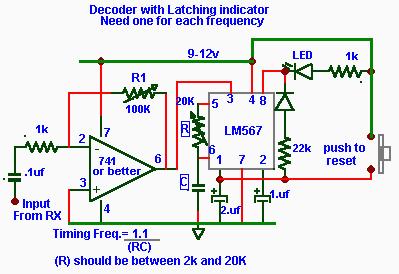 Handy dandy little circuit #17-2 to use and calculate R/C for the values to be used for the decoder and install C.