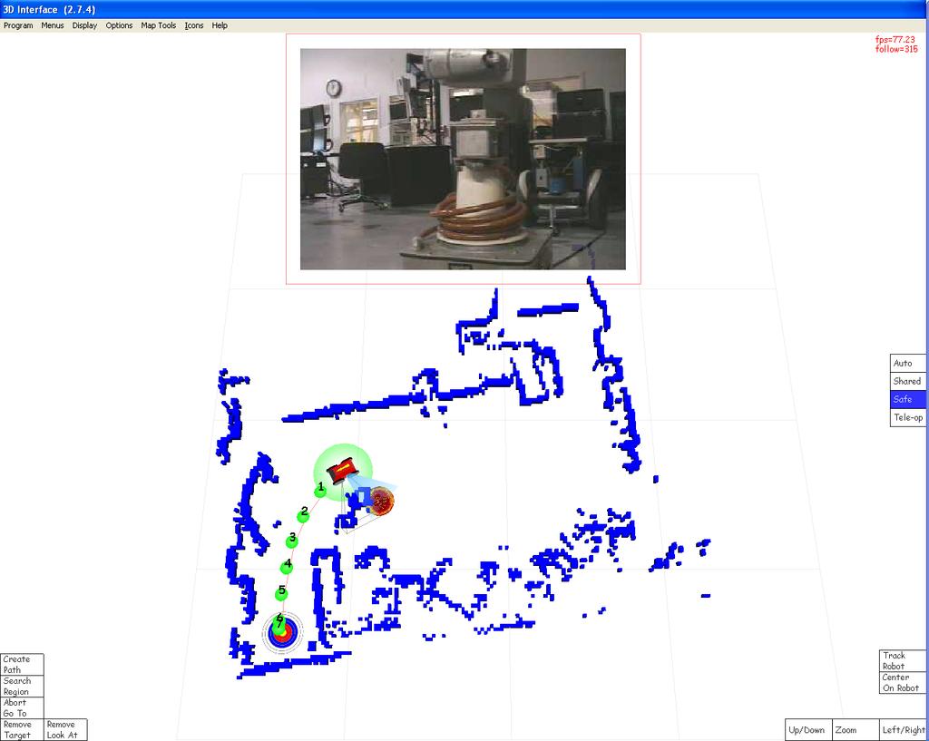 demonstrate that the human and the robot could sufficiently perform the task when working together. Figure 3: The new 3D interface used for the scavenger hunt. stacles.