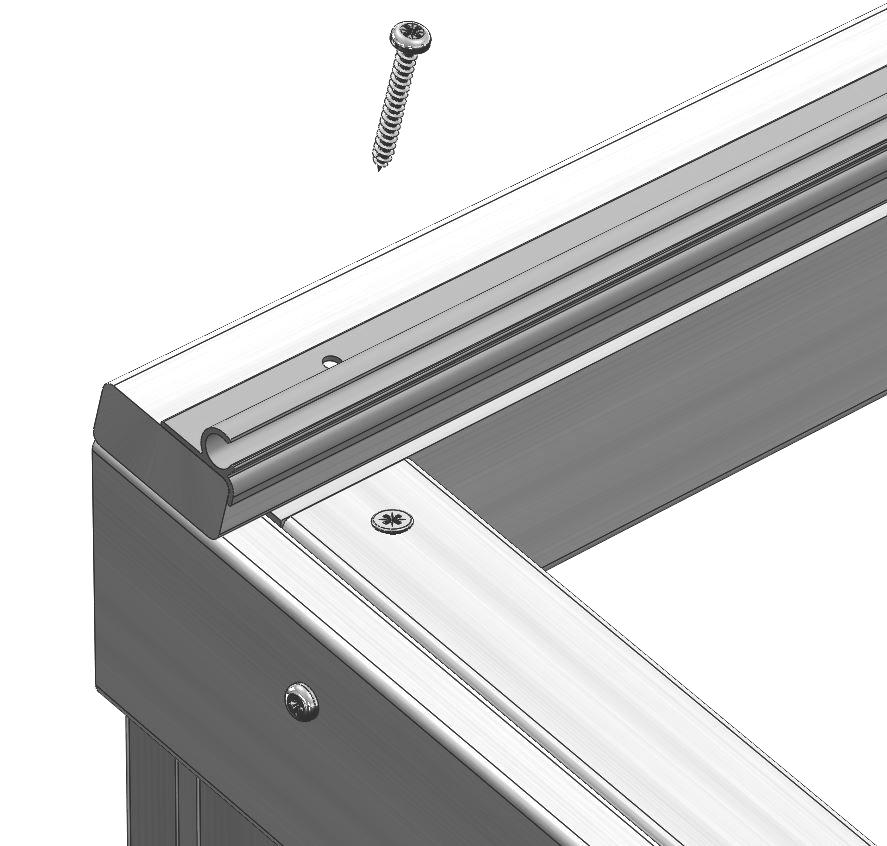 Take the top hinge board (EV0832) and the top hinge (EV0835M), position these along the top edge