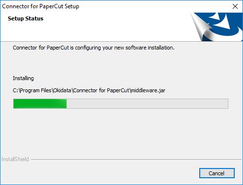 6. Click Finish to complete the Process. 7. The Connector for PaperCut runs as Windows service.