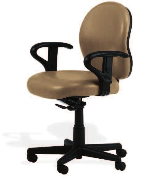 The low-back knee-tilt models have a fixed position backrest while still offering the same mechanisms used on the