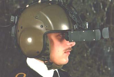 Simulated NVG Approaches Replica of night vision goggles with small CRT