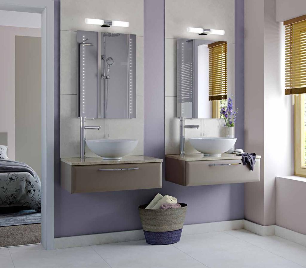These symmetrical dual basins create an elegant en-suite in an open space setting.