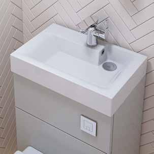 This small space has been transformed into a practical area utilising the compact WC basin